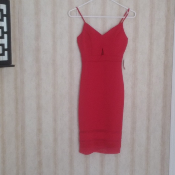 NWT Charlotte Rouse Red Spagetti Strap Dress - Picture 2 of 8